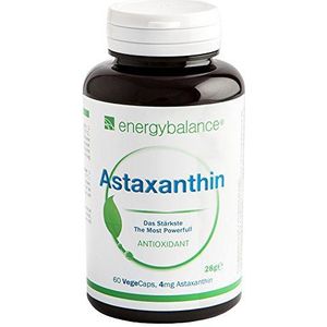 Astaxanthine - Haematococcus algen - met luteïne, beta-caroteen, betacyaninen en organische vitamine E - Veganistisch - Antioxidant - Natuurlijk 4 mg - Zonder bewaarmiddelen - 60 VegeCaps