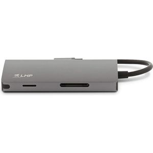 LMP - USB-C Mini Dock - 8-poorts USB-C Mini-Dock met HDMI, USB 3.0, Ethernet, SD / MicroSD, USB-C - Space Grey