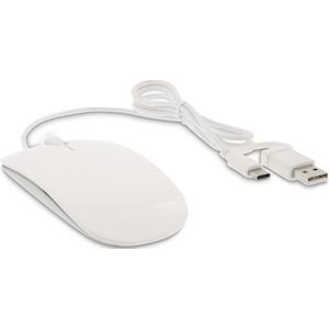 lmp 20442 Easy Mouse USB-C met 2 knoppen en draaiwiel - afwerking wit en aluminium zilver