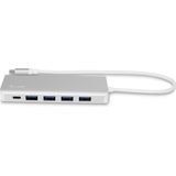 USB-C hub, USB-A (4) en USB-C (3) 7 poorten, oplaadfunctie (BC1.2), externe voeding (36W), sideral grijs