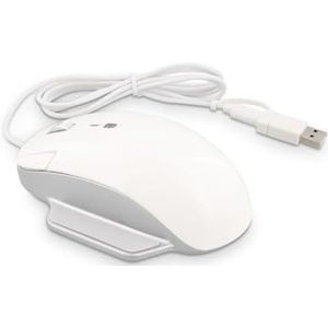Lmp Elite Pro Mouse Ergonomische muis met 3 toetsen en 2-in-1 USB-C en USB-A-kabel, zilver en wit