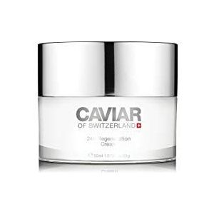 Caviar of Switzerland Regeneratiecrème, 24-uurs gezichtscrème voor vrouwen, verbetert de elasticiteit en de collageenproductie, detoxifies en regenereert de huid, vermindert rimpels en fijne lijntjes