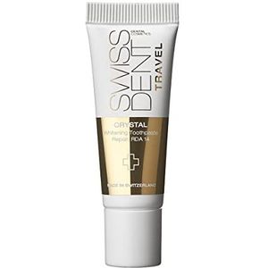 SWISSDENT CRYSTAL tandpasta, 10 ml reisgrootte lichter maken van tandpasta, opbouwend, remineraliserend en vermindert gevoeligheid