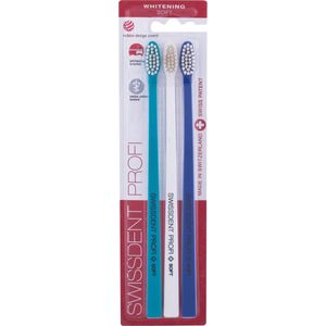 Swissdent - Profi Whitening Trio - Tandenborstels - Turkoois, Wit, Donkerblauw