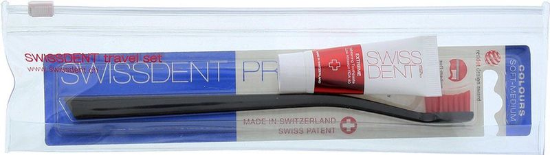 Swissdent - Profi Colours - Tandenborstel - Zwart/Rood - Soft-Medium