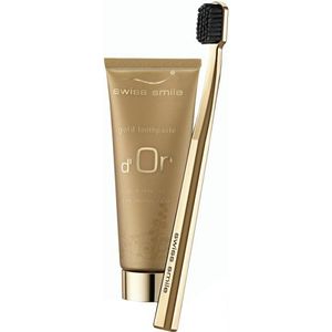 Swiss-Smile - Tandverzorging - Gouden Tandpasta 75 ml - Tandenborstel Goud