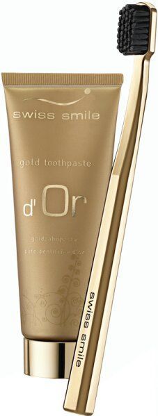 Swiss-Smile - Tandverzorging - Gouden Tandpasta 75 ml - Tandenborstel Goud