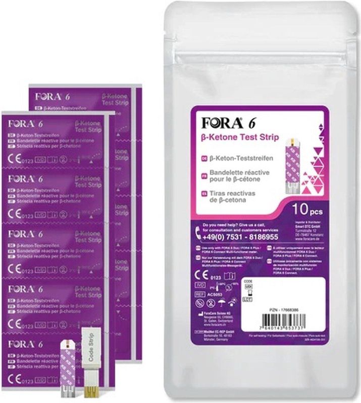 Fora 6 - Bloed ketonen teststrips - 10 stuks