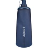 LifeStraw Peak Series – comprimeerbare drinkfles met waterfiltersysteem 1 l – voor trailrunning, wandelen, reizen, fietsen, vissen; BPA-vrij; Mountain Blue (blauw)