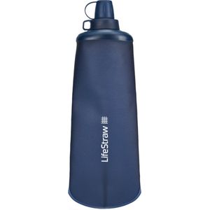 LifeStraw Peak Series – comprimeerbare drinkfles met waterfiltersysteem 1 l – voor trailrunning, wandelen, reizen, fietsen, vissen; BPA-vrij; Mountain Blue (blauw)