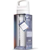 LifeStraw Go-serie - BPA-vrije waterfilterfles voor reizen en dagelijks gebruik, verwijdert bacteriën, parasieten en microplastics, verbetert de smaak, 22 oz Polar White
