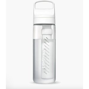 LifeStraw Go Polar White GO-650ML-WHT BPA-Free Plastic, waterfles met 2-stage filter, 650 ml