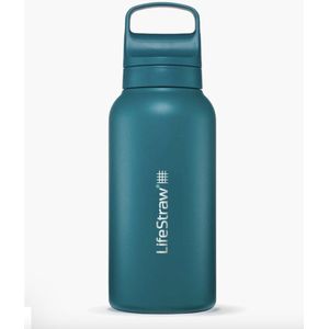 LifeStraw Go Laguna Teal GOST-1L-TEAL Stainless Steel, waterfles met 2-stage filter, 1L