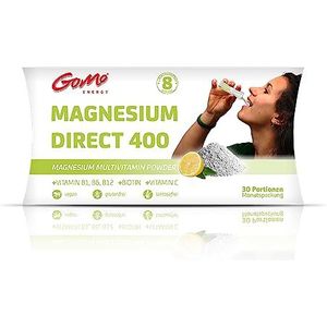 Magnesium + Vitamins - 3000mg Magnesium Citrate, 400mg Elemental Magnesium, 8 highly dosed vitamins. 1 serving daily, direct & fast. Monthly package. Laboratory tested, vegan, manufactured in Germany.