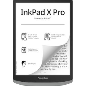 PocketBook InkPad X Pro E-book reader 32 GB geheugen, 26,2 cm (10,3 inch) E-Ink Mobius display, mistgrijs