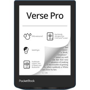 PocketBook - Verse Pro - E-reader - Blauw - Bluetooth - SMARTlight