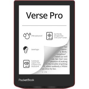 Pocketbook - Verse Pro - E-reader - Rood - 16 GB - Spatwaterbestendig