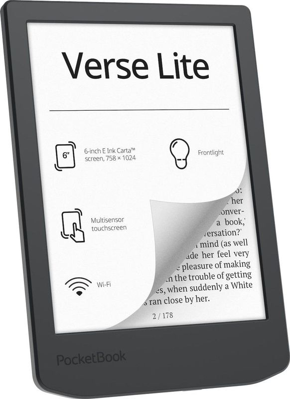 PocketBook - Verse Lite - E-reader - Midnight Grey - 6 Inch Display