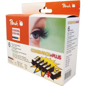 Peach 316838 inktcartridge 6 stuk(s) Foto zwart, Foto cyaan, Foto magenta, Zwart, Fotogeel