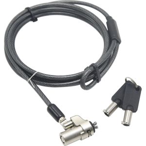 Dicota D31540 kabelslot zwart 2 m - kabelslot (Black, Key, Laptop, staal, 2 m, 4,4 mm)