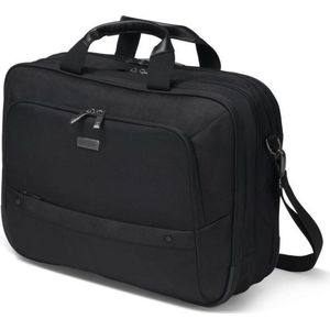 DICOTA Eco Top Traveller Twin SELECT 14-15,6 inch afsluitbare, uitbreidbare laptop-draagtas Eco laptoptas beschermhoes - gemaakt van gerecycled materiaal, zwart