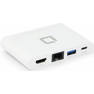 Dicota Draagbare 4-in-1 (USB C), Docking station + USB-hub, Wit