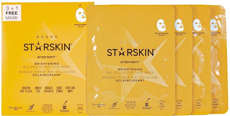 STARSKIN - After Party - Gezichtsmasker - 3+1 Pack - Bio-Cellulose