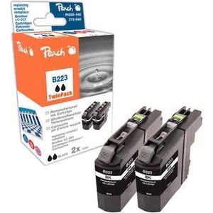 Peach PI500-142 inktcartridge 2 stuk(s) Compatibel Normaal rendement Zwart