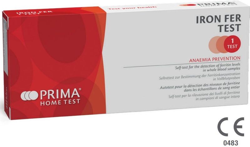 Zelftest op IJZER Ferritine gehalte in volbloed - Prima Lab - 1 testkit