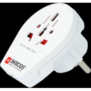 SKROSS | 1.500260 | World to Europe USB | Reisadapter van de wereld naar Europa met 1 USB 2.4A - Spanning en vermogen: 100V - 1600W / 250V - 4000W. Anti-schokbescherming