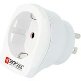 SKROSS 1.500203-E Europe to USA Internationale reisadapter - Shuko of Europese plug-in, US plug-out - Spanning en vermogen 100V - 1500W / 250V - 3750W. Bescherming tegen elektrische schokken,wit