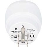 SKROSS 1.500203-E Europe to USA Internationale reisadapter - Shuko of Europese plug-in, US plug-out - Spanning en vermogen 100V - 1500W / 250V - 3750W. Bescherming tegen elektrische schokken,wit