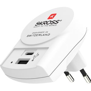 SKROSS - Euro USB Oplader 2xUSB 5400 MA (Type-A & Type-C)