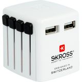 Skross World USB Charger 1.302330 USB-oplader 2400 mA 2 x USB Thuis Met adapter voor Verenigd Koninkrijk