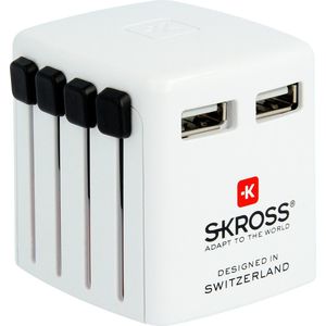 Skross World USB Charger 1.302330 USB-oplader 2400 mA 2 x USB Thuis Met adapter voor Verenigd Koninkrijk