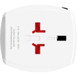 Skross - Wereld Reisadapter - Ongeaard - Wit - Met USB-A en USB-C Oplaadpoort