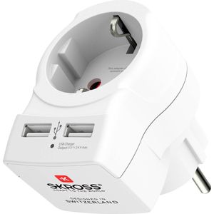 SKROSS - 1.500282 - USB Hub - Euro - AC Oplader - 2 USB Type A Uitgangen