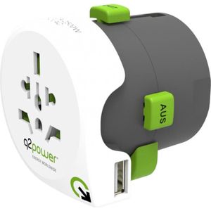 Q2Power Reisstekker - Wereld excl. Europa