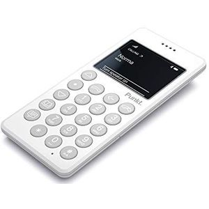 Punkt. MP01 Minimalistische Mobiele Telefoon, Ontgrendeld, Micro-Simkaart, 2G, Internetvrij, Batterij Met Lange Levensduur (Wit)