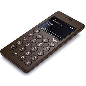 Punkt. MP01 Minimalistische mobiele telefoon (eenvoudig, ontgrendeld, 2G, met toetsen, zonder internet, micro-sim, nano-sim), bruin