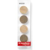 Trendform - Set Magneten - Hout - 4 Stuks - Donker Noten en Licht Beuken