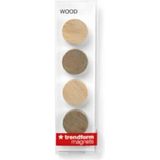 Trendform - Set Magneten - Hout - 4 Stuks - Donker Noten en Licht Beuken