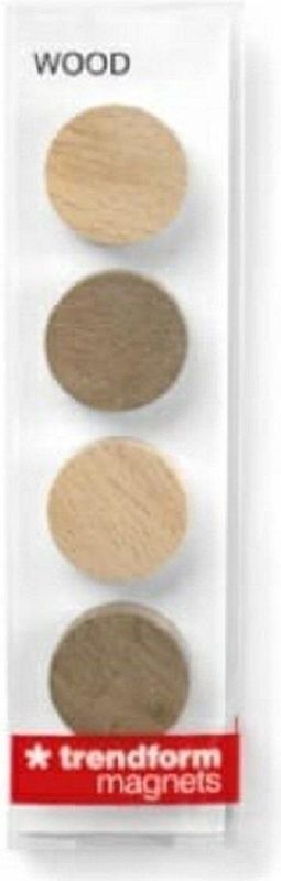 Trendform Magnetisch Houten Rond - set van 4 verschillende