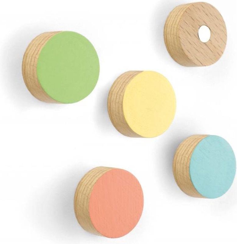 Trendform Magnet Timber Round - set van 5 verschillende