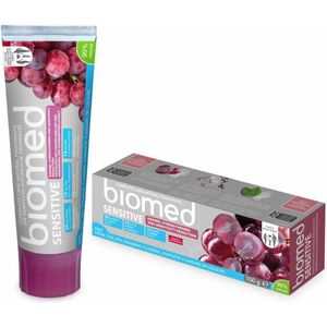 BIOMED Gevoelige 98% natuurlijke tandpasta | Gevoeligheid en versterking van het glazuur | Extract van rode druivenpitten, veganistisch, SLES-vrij 100 g