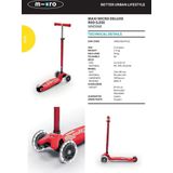 Micro Maxi Deluxe LED Scooter Red (MM)