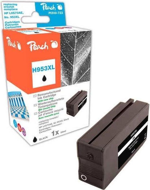 Peach Inktcartridge zwart HC compatibel met HP No. 953XL, L0S70AE