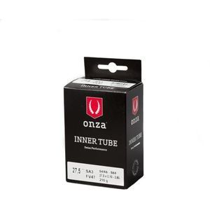 ONZA Tires Fietsbinnenband Onza 27,5 x 2,10 – 2,60 SA3 | Made in Europe 0,9 mm, ventiel FV47 mm, 54 x 66-584, 210 g, uniseks, zwart, 27,5 x 2,10 – 2,60