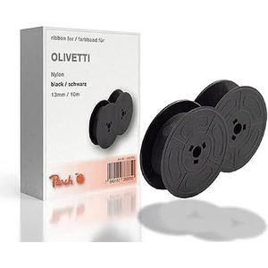 Peach Kleurlint vervangt Olivetti, zwart, nylon, 13 mm/10 m, lint Gr1