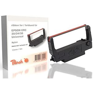 Peach ERC 30/34/38, zwart/rood, 13 mm/5 m, compatibel met Epson
